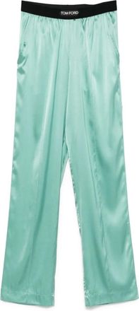 Tom Ford Pantaloni pigiama in raso - Verde