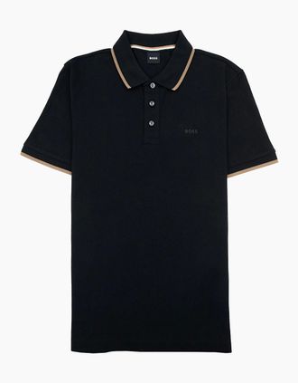 HUGO BOSS Mens Hugo Boss Parlay 190 Polo Shirt Black 001 - Size: 44