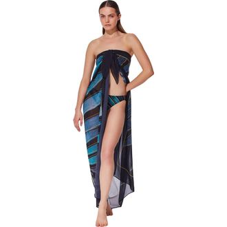 Gottex Willow Pareo in Black-Blue at Nordstrom