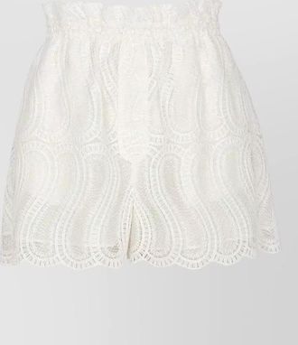 Raquel Diniz high waist bahia lace trim shorts