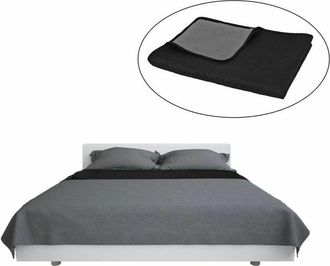 OEM Manta Acolchada Doble Cara 220 X 240 Cm Gris Y Negro