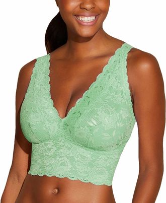 Cosabella Never Say Never Curvy Plungie Longline Bralette In Ghana Green