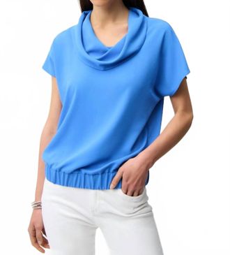Joseph Ribkoff Eggshell Cocoon Top In Harbor Blue