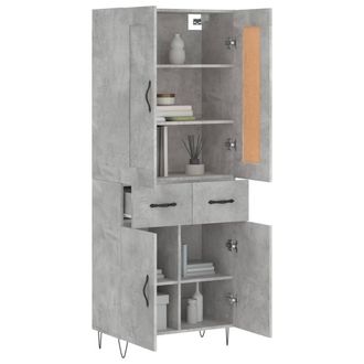 Berkfield Home Highboard Concrete Grey 69.5x34x180 cm Engineered Wood