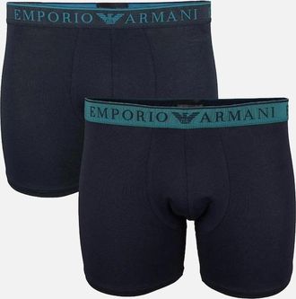 Emporio Armani Mens Emporio Armani 2-Pack Endurance Boxer Briefs, Armani Blue - Black - Size: 32/30/31