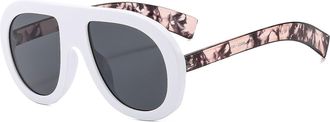 Generic Large Frame Men Outdoor Sunglasses Vacation Women Driving Decorative Sun Glasses(White)