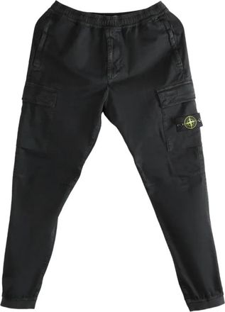 Stone Island Regular-tapered Cargobroek - Heren - Slim Fit Broeken - Zwart - W33 - Katoen - Broeken
