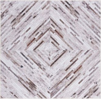 Safavieh Alfombra transicional de poli&eacute;ster beige/marr&oacute;n, 183 x 183 cm