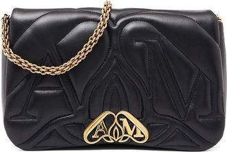 Alexander McQueen Alexander Mcqueen The Seal Lambskin Bag In Black