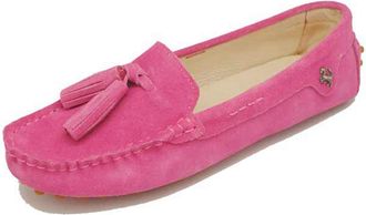 Minitoo Driving Shoes Womens Tassel Rose Suede Leather Loafers Slip-ons Casual Holidays Flats UK 4.5