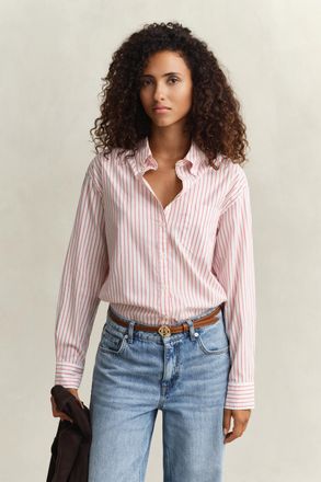 GANT Women Striped Luxury Oxford Shirt (40) EGGSHELL