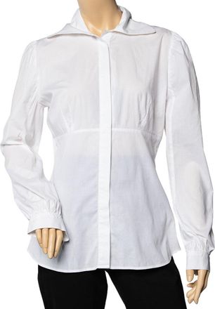 Just Cavalli White Cotton Paneled Button Front Shirt