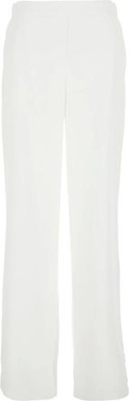 Plaîn Plain, Broeken, Dames, Wit, S, Wijde Tech Fabric Broek met Elastische Tailleband Achter