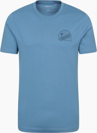Mountain Warehouse Mens Mountain Warehouse Mens Edinburgh Text Short-Sleeved T-Shirt - Blue - Size: 44