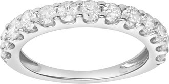 LuvMyJewelry Aria 14K Gold Round Diamond Studded Half Eternity Band Ring - 1 ct