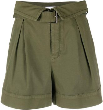 Pinko Judo belted shorts - women - Cotton/Spandex/Elastane/Cotton - 40 - Green