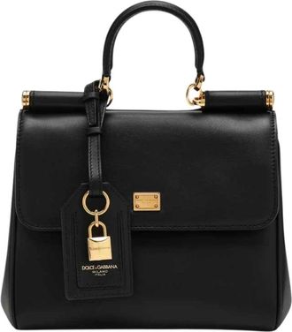 Dolce & Gabbana Tassen, Dames, Zwart, ONE Size, Katoen, My Sicily Handtas