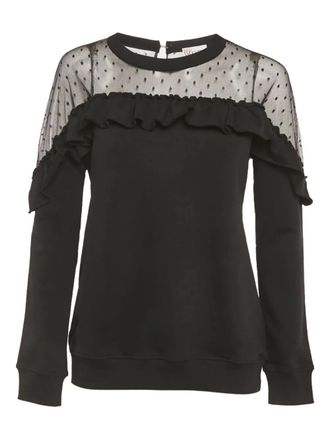 Valentino tulle ruffle-detail sweatshirt - Black