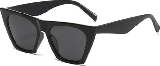 Generic Square Mens Vacation Sunglasses Outdoor Commuter Womens Decorative Sun Glasses(Black)