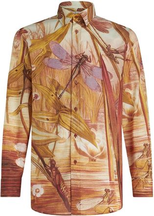 Etro landscape-print cotton shirt - men - Cotton - S - Brown