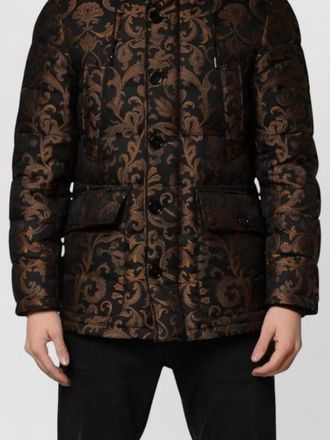 Dolce & Gabbana floral jacquard quilted hooded puffer jacket