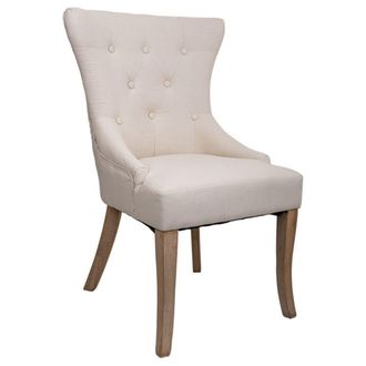 Wanderlust Deco Silla de madera tapizada color crema 52x45x50/97