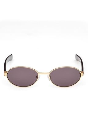 adidas 54MM Oval Sunglasses in Matte Deep Gold /Smoke at Nordstrom