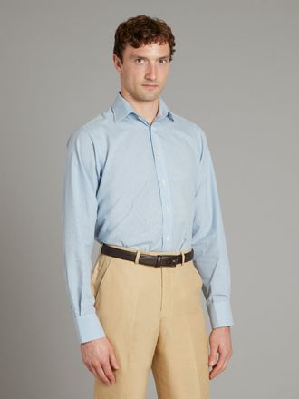 Oliver Brown Linen shirt - Puppytooth Light Blue