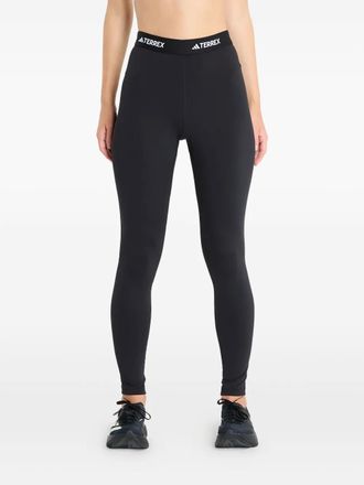 adidas Terrex logo-detail leggings - women - Recycled Polyester/Spandex/Elastane - M - Black
