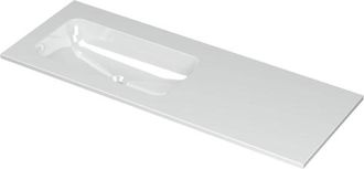 Bernacchini Aspekt wastafel - 120x45x1.5cm - 1 wasbak links - 0 kraangaten - porselein wit glans