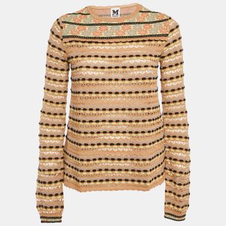 M Missoni Beige Patterned Knit Full Sleeve Top L