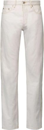 Maison Margiela Witte Katoenen Straight-Leg Jeans - Heren - Regular Fit Jeans - Wit - W30 - Katoen - Jeans