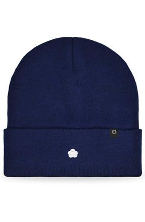 Dalix Lil Flower Beanie Cap in Navy Blue at Nordstrom