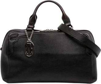 Cartier Pre-owned Vintage Satchel - Dames - Vintage Handtas - Zwart - ONE Size - Leer - Vintage