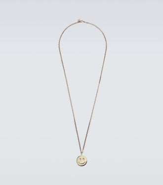 Sydney Evan Happy Face 14kt gold charm necklace