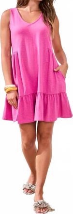 Tribal Soft Slub Sleeveless Dress In Pink Glow