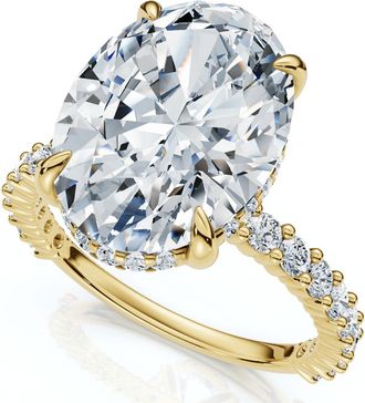 Pompeii3 Certified 4 1/2Ct Hidden Halo Diamond Engagement Ring 14k Gold Lab Grown