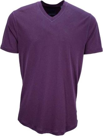 Lords of Harlech Victor Extra Fine Merino Wool V-neck Shirt in Plum at Nordstrom, Size Xx-Large