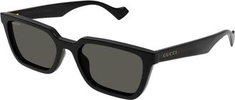Gucci Gg 1539S Zonnebrillen - Heren - Zonnebrillen - Zwart - 55 MM - Nylon - Accessoires