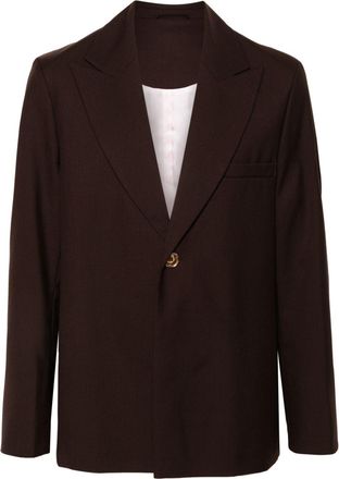 Séfr Seydou blazer - men - Wool/Viscose/Polyester - L - Brown