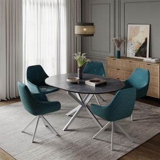 Vicco Mesa De Comedor Loyd, Antracita/gris, 120 X 120 Cm Extensible, Vicco