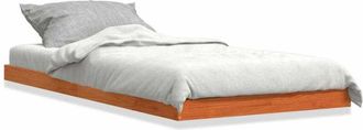 vidaXL Bed Frame without Mattress Wax Brown 75x190 cm Small Single Solid Wood Pine Vidaxl