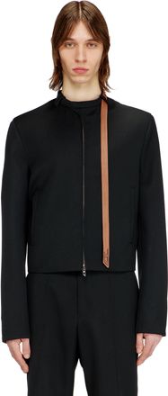 Diesel Tailored jacket with biker neck strap - Jackets - Man - Black