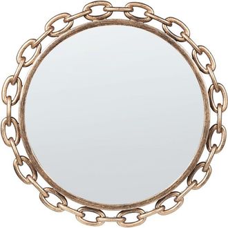 Beliani Espejo De Pared Dorado 46 Cm Material Sint&eacute;tico Forma De Cadena Moderno Yebra