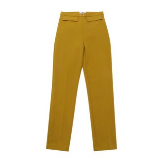 Elisabetta Franchi Straight Trousers, female, Yellow, 2XS, Pa-077-51E2 Slim Trousers