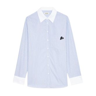Zadig&Voltaire Morning Pop Voltaire Pinstripes overhemd - Dames - Blouses & Shirts - Blauw - Maat: L