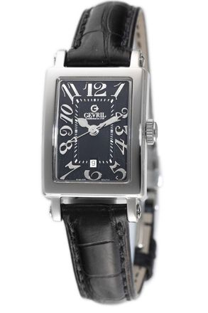 Gevril Group WoMens Super Mini Black Calfskin Band Watch - One Size