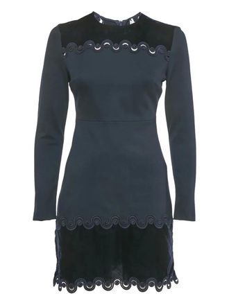 Sandro velvet-detail mini dress - Blue