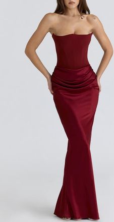 House of CB Persephone Strapless Corset Gown in Wine at Nordstrom, Size X-Large A
