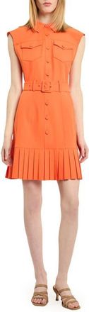 Cinq &agrave; Sept Doreen Belted Shirtdress in Bright Clementine at Nordstrom, Size 12